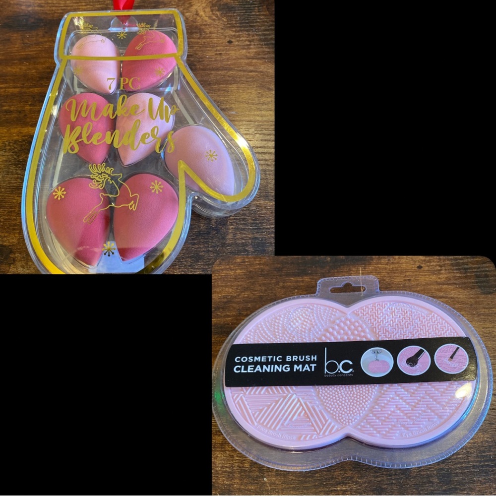 NIB Beauty Bundle: 6 Makeup Beauty Blenders & Suction Makeup Brush Cleaning Mat